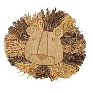 Lion Kingdom Wood and Straw Wall Decor